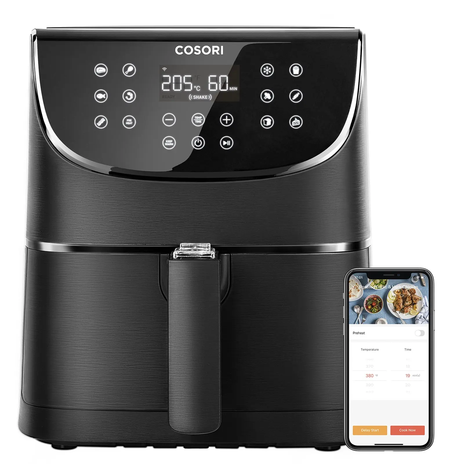 Cosori 5.5L Air Fryer Oven Rapid Air 13 Functions Easy Use Smart Airfryer
