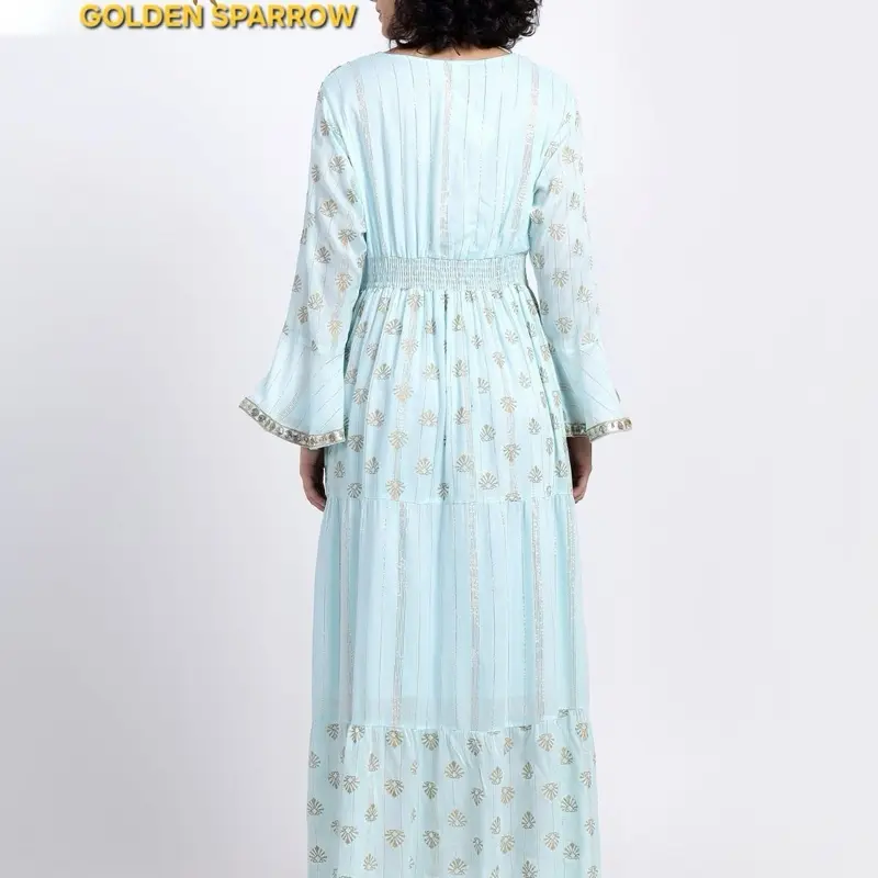 BOHO DRESS | BLUE | BELL SLEEVES | POCKET Beach Casual Summer Breathable Chic Elegance Womenswear 1