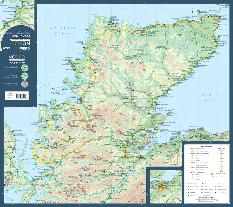 NC500 Pocket Map: Plan your adventure on Scotland’s North Coast 500 route official map 2