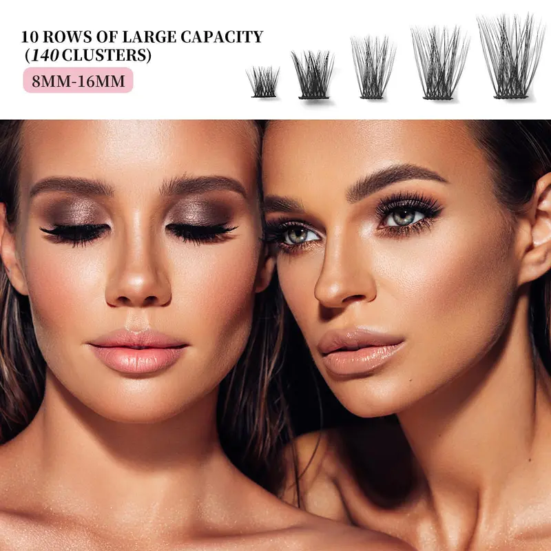 Lash Clusters, 120Pcs DIY lash Extenisons 8-16MM D Curl Fluffy Individual Natural Wispy Lashes Reusable Eyelash Extension at Home (Fluffy) 2