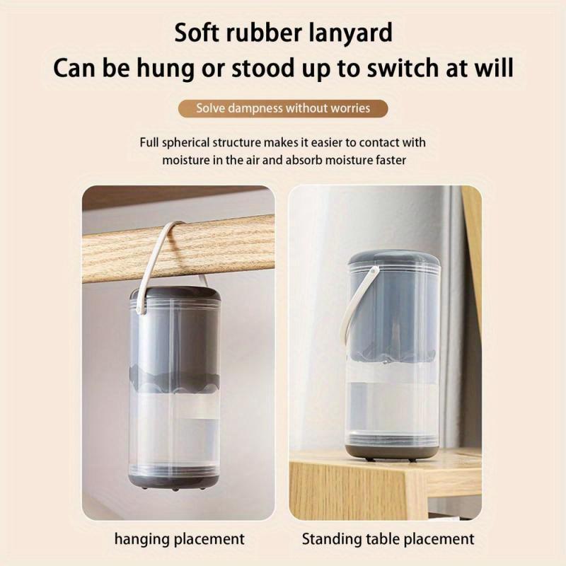Product Introduction of 1-4 Pcs Hanging Moisture Box with Black Lid, Mold and Moisture Resistant Drying Box for Wardrobe and Home Indoor Use, Transparent Storage Container 3