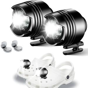 LED Croc Shoe Lights, Shoe Light with 3 Lighting Modes, Slipper Mini Light, Portable Headlight for Hiking, Dog Walking Camping Outdoor, Design