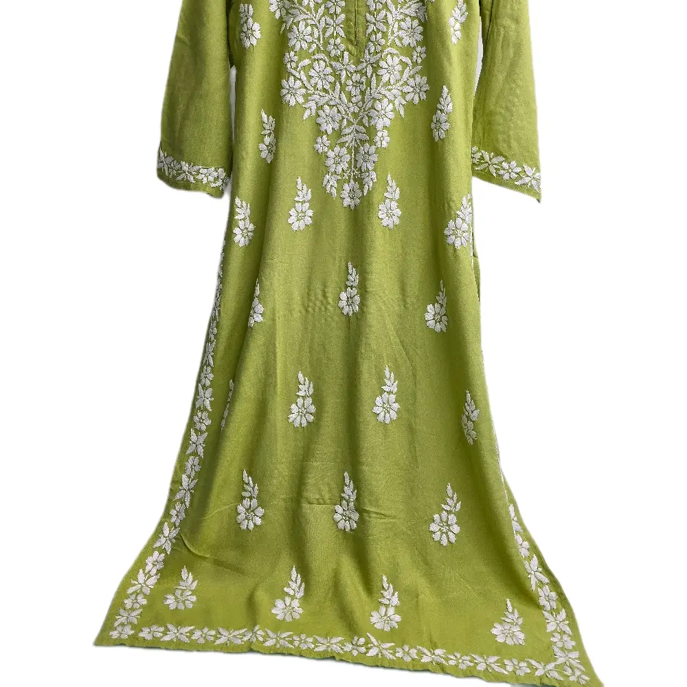 Hand embroidered single Linen Long Shirt for Women - Comfortable and Stylish  Womenswear Breathable Top