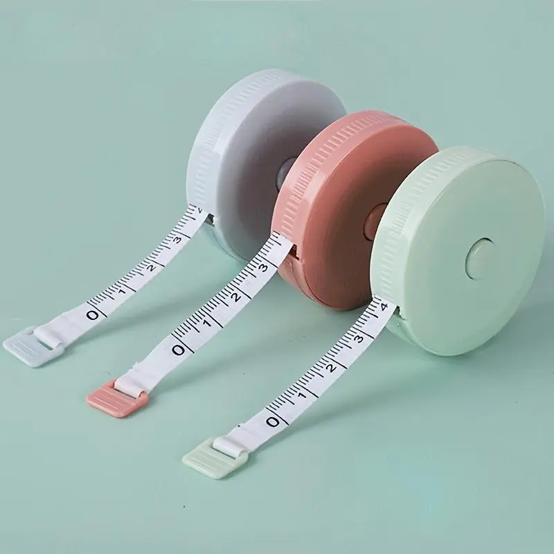 1pc Soft Tape Measure Retractable Measurement Body Fabric Sewing Tailor Cloth Knitting Craft Weight Loss Measurement Retractable Black Double Sided Tape Measure Body Measurement