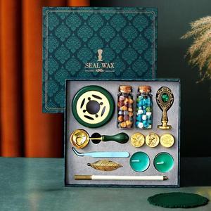 Vintage Seal Wax Set, 1 Set Vintage Seal Stamp Tool with Gift Box, Seal Stamp Tool for Wedding Invitation, Gift & Wine Packaging