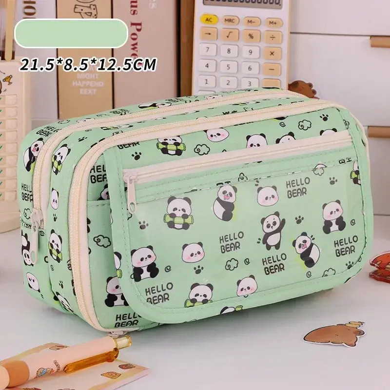 Cute Capybara Multi-Layer Large Pencil Case – Kawaii Stationery Organizer for School, Office & Art Supplies 4