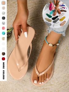 Women's Fashionable Solid Color Slides, Casual Comfortable Flat Sandals for Beach, All-match Slide Slippers for Daily Wear, Walking Shoes