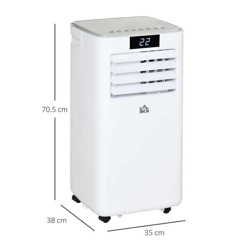 HOMCOM 7000 BTU Air Conditioning Unit, 3-in-1 Portable Air Conditioner, Dehumidifier, Cooling Fan with Remote Control, LED Display, 2 Speeds, 24H Timer, Window Venting Kit, 15m² 2