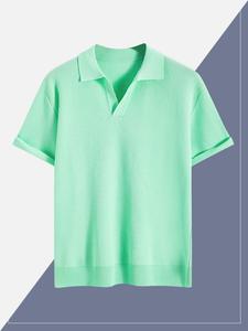 Men's Regular Fit Solid Polo Shirt, Casual Breathable Short Sleeve Collared T-Shirt for Summer, Fashion Men's Top for Daily Wear, Tropical