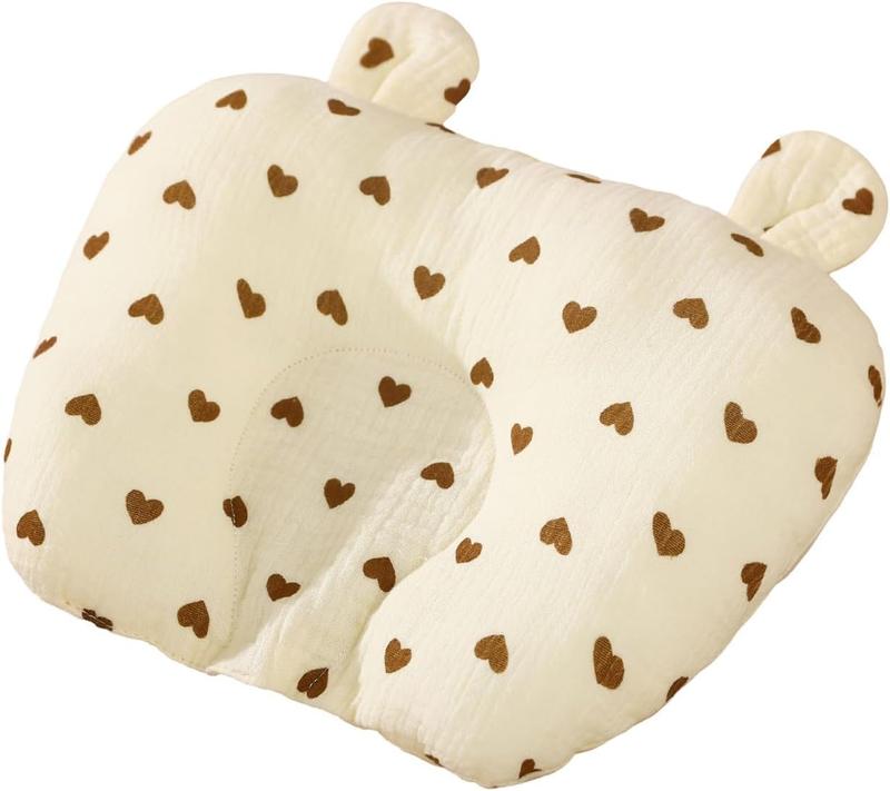 Newborn Children's Pillow,Newborn Breathable Children's Pillow,Flat Head Deformation,Suitable For 0-12 Months Of Newborns,Baby Stroller Car Seat for Hair And Skin Khaki,Beige, Light Yellow (26x30cm) 6