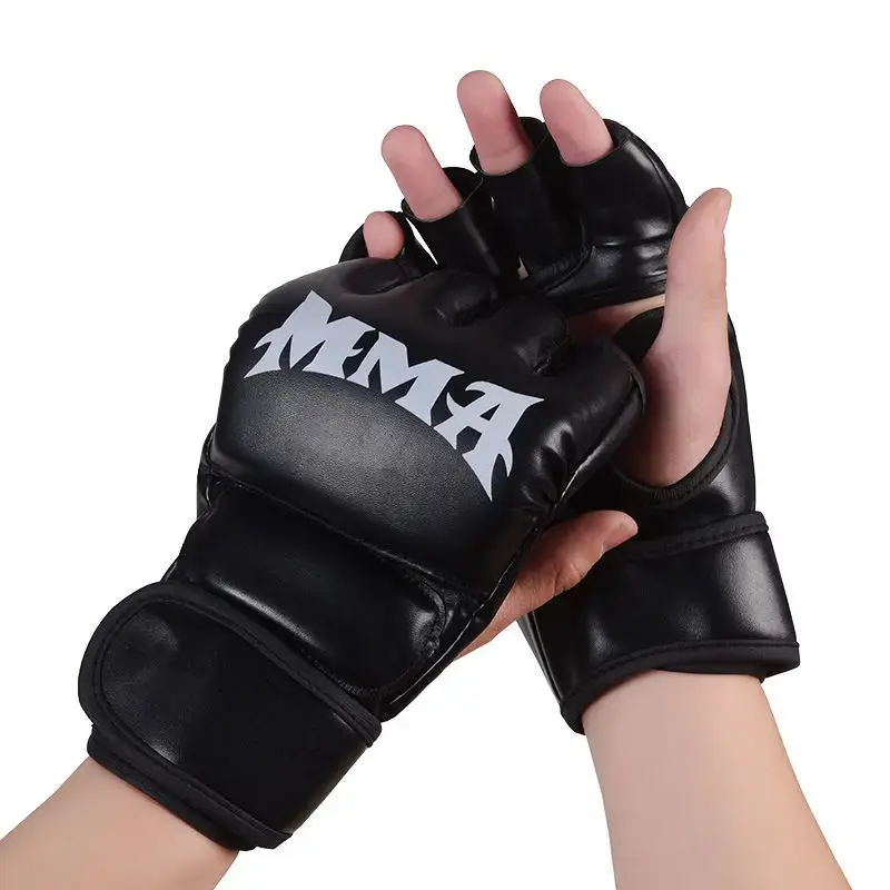 2025 Adult Professional Boxing Gloves Combat Sandbag Training Boxing Gloves Sanda Muay Thai MMA Kickboxing Half Finger Glove 6