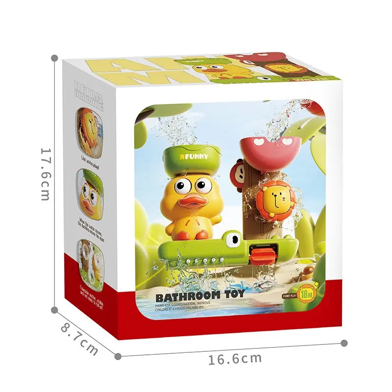 Wall Hanging Suction Cup Rotating Water Spray Cartoon Duck Children's Bathroom Bath Toy Fun Summer Baby Interactive Play Toys 4