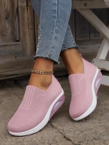 Women's Mesh Breathable Lightweight Walking Shoes, Casual Comfortable Non-slip Sneakers, All-match Slip-on Shoes for Daily Wear, Trainer