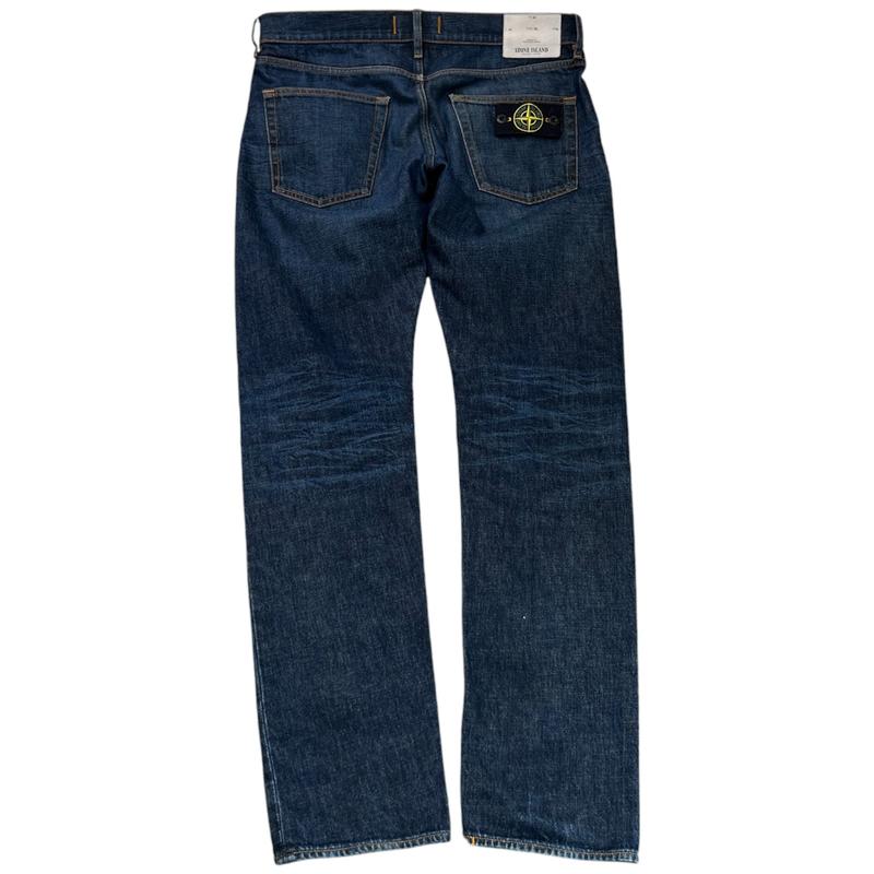 Men's Applique Logo Jeans Blue Size Waist 32" 1