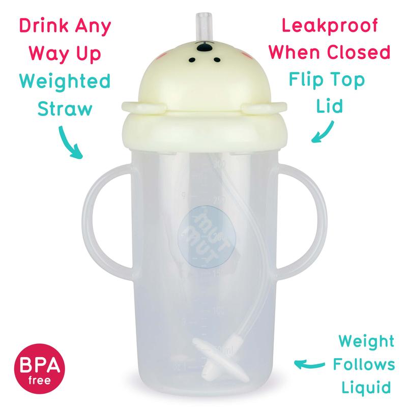 Tall Tippy Up Sippy Cup, with Weighted Straw (Valve Free), Glow In The Dark, Pete Polar Bear, 300ml, Series 3 1