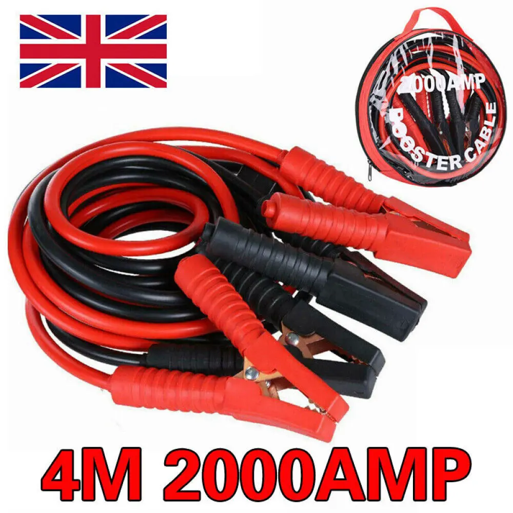 4M Heavy Duty Jump Leads 2000AMP Car Van Battery Starter Booster Cables Jumper
