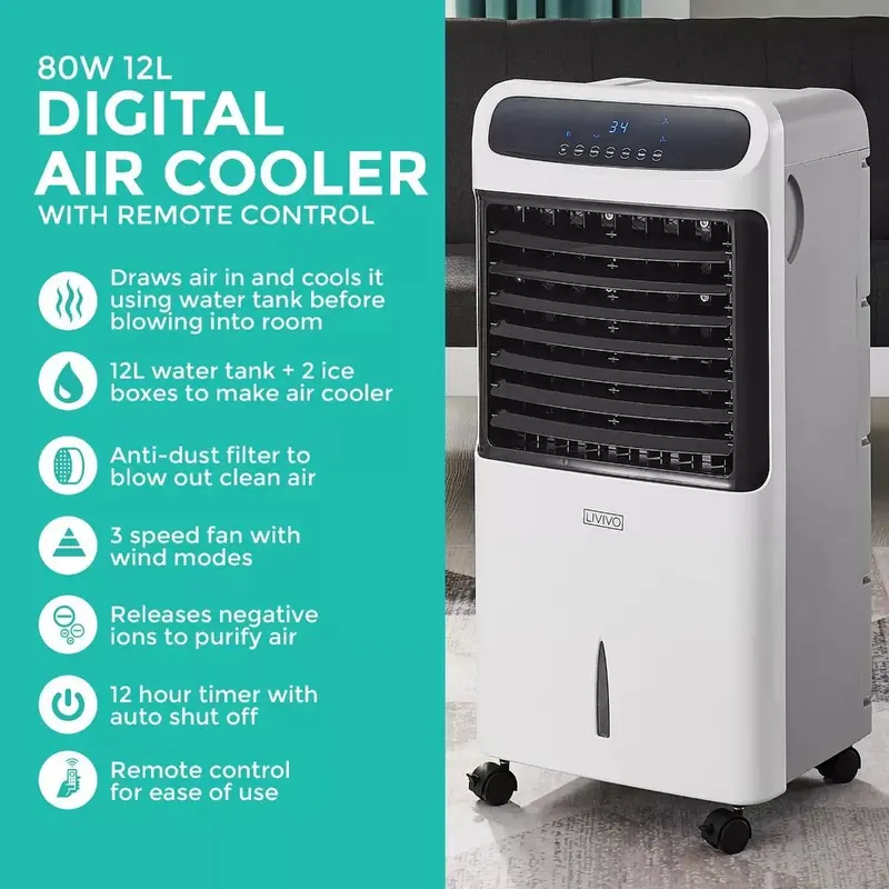 Portable Air Cooler Fan with Remote Control Ice Cold Cooling Conditioner Unit 1