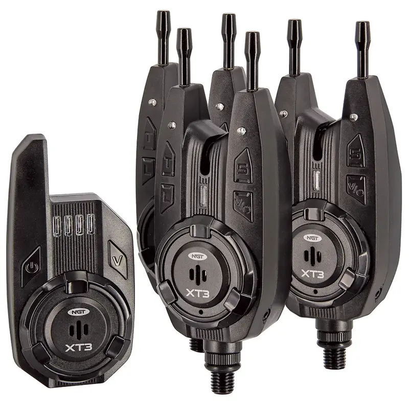 NGT XT3 Wireless 3+1 Bite Alarm Set With Receiver & Case Carp Fishing Alarms 2