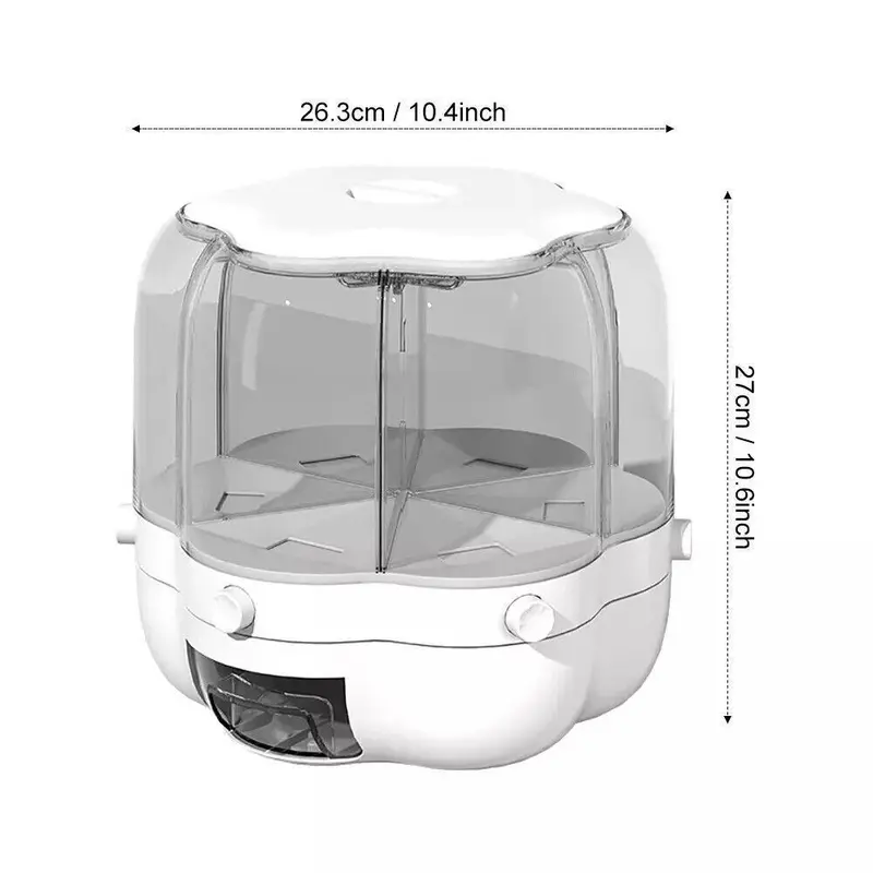 Rotatable Food Sealed Storage Container Grain Box Cereal Dispenser Rice Tank UK Kitchen Lid preserving containers 1