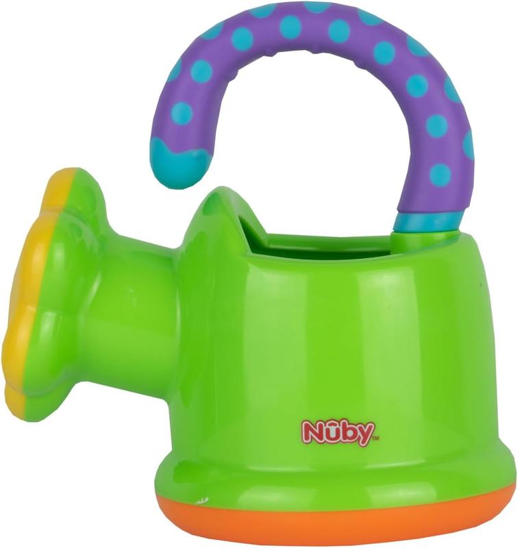 Fun Watering Can Bath Toy BATH TIME FUN – Nuby’s fun watering can make bath time a fun experience for you and your baby. Its bright colours and fun design help keep baby entertained during bath time. 1