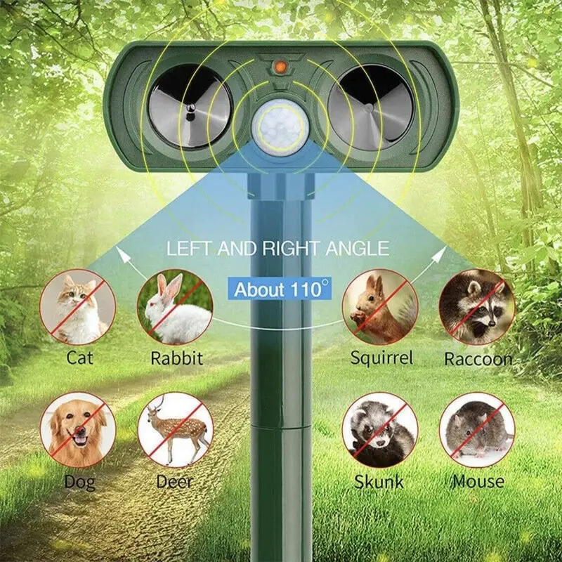 Solar Ultrasonic Repeller for Dogs, Cats, Foxes and Pests - Garden Deterrent 2