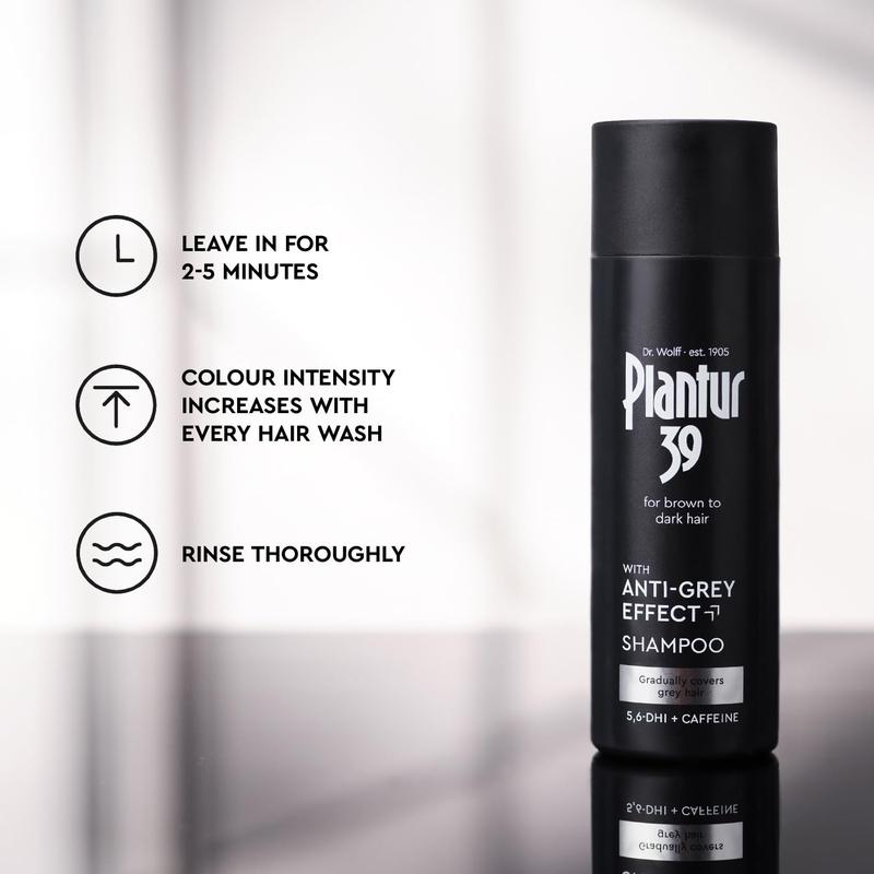 Plantur 39 Anti-Grey effect 5.6-DHI & Caffeine Shampoo 200ml | Gradually Darker and Stronger Hair | Controlled concealing of grey hairs | Supports natural hair growth 6
