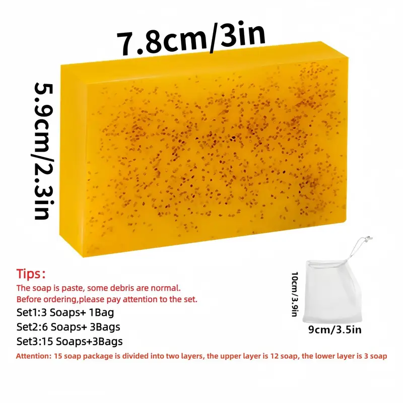 Lemon Turmeric & Kojic Acid Soap Bar, Summer Acne Face & Body Wash for Men & Women, Daily Young Skincare Cleanser Sets with Soap Saver Bags, Skin Clinic Product, Valentine's Day Gift for Men, Kojic Soap Original 1