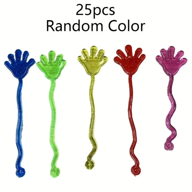 25/50pcs Stretchy Slinky Hand Toys - Colorful Rubber Finger Toys for Kids Party Favors, Prank Gifts & Classroom Rewards 3