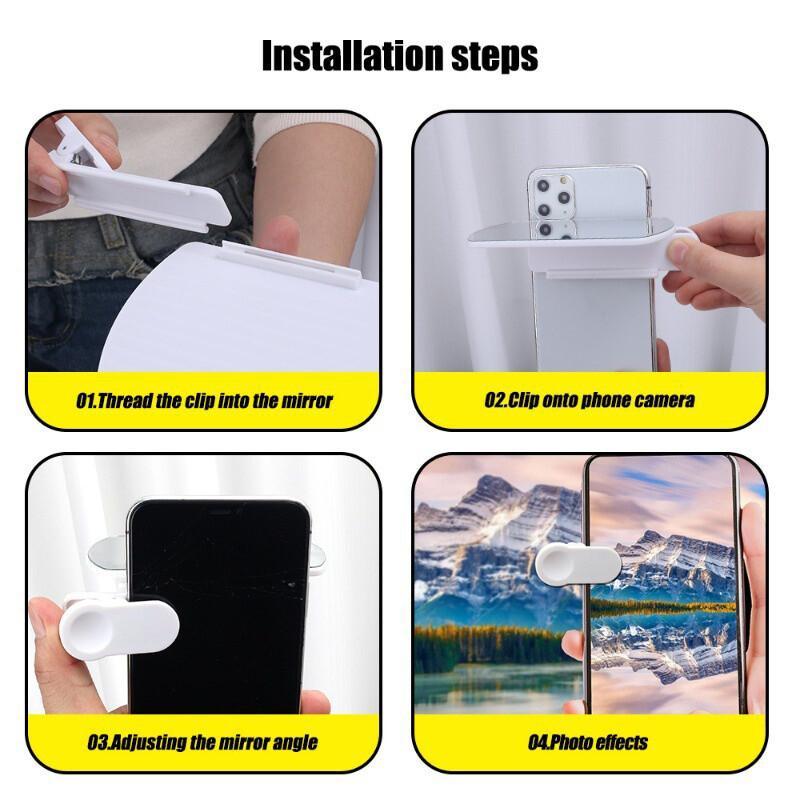 Sky Mirror Phone Reflector Shooting Clip Travel Phone Adjustable Angle Reflector Portable Smartphone Cellphone 6