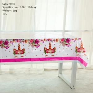 Cute Unicorn Waterproof Tablecloth Birthday Party Tablecover Tableware Decor