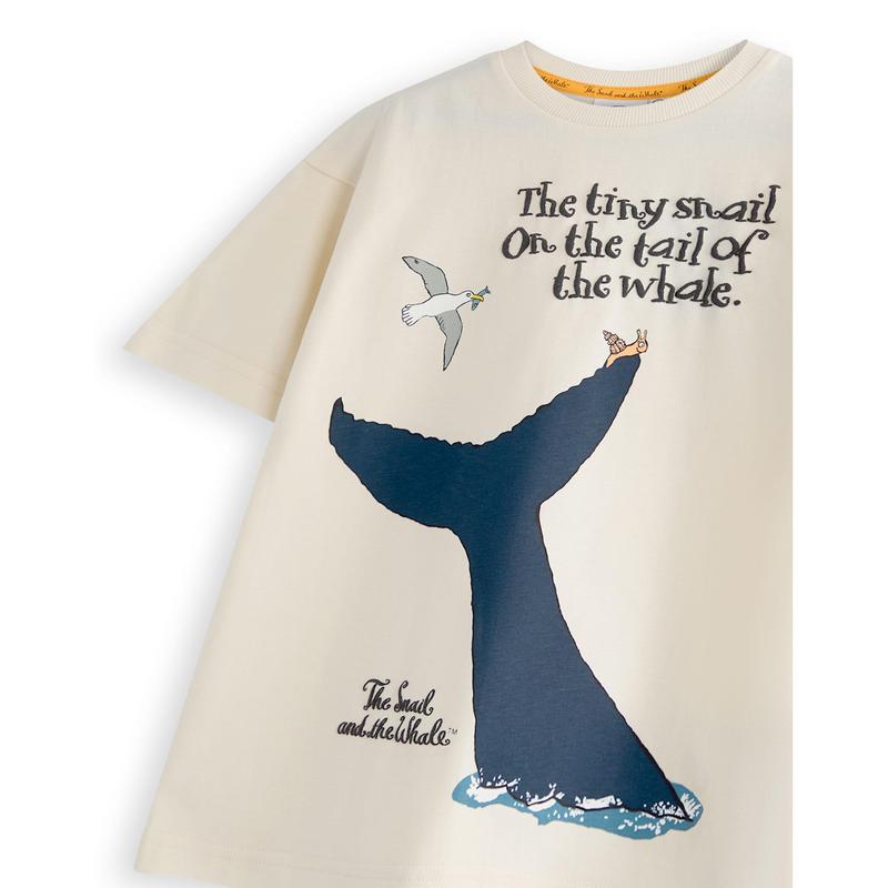 Vanilla Underground x Gruffalo & Friends Unisex Kids Beige The Snail & The Whale Short Sleeved T-Shirt 4