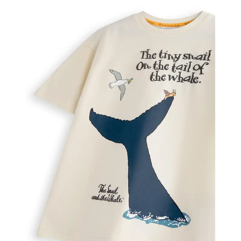 Vanilla Underground x Gruffalo & Friends Unisex Kids Beige The Snail & The Whale Short Sleeved T-Shirt 4