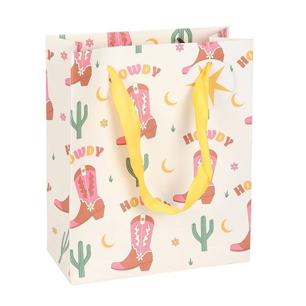 23cm Cowboy Boot Print Gift Bag 1