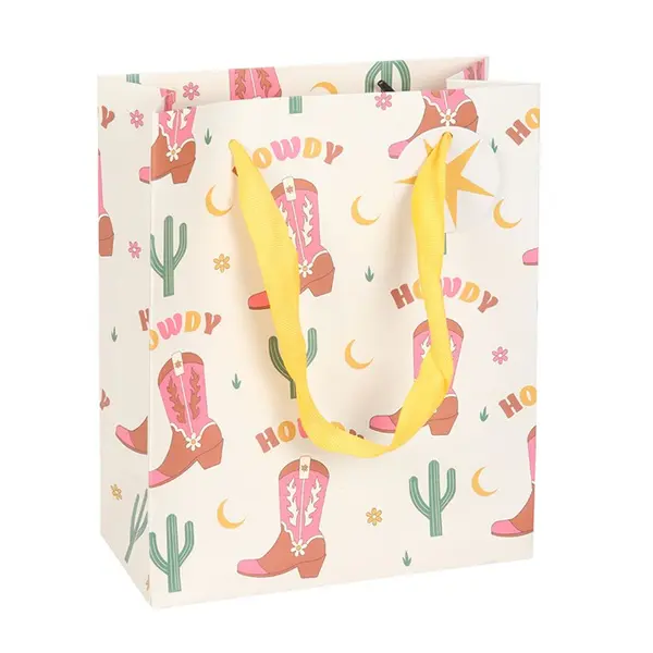 23cm Cowboy Boot Print Gift Bag 1