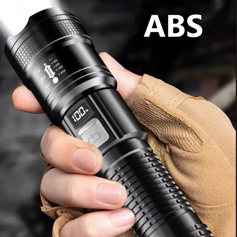 1600000LM Super Bright Flashlight USB Rechargeable LED Long Range Tactical Torch Outdoor Waterproof Camping Fishing Lantern 3 Modes Long Shot 2000M 5