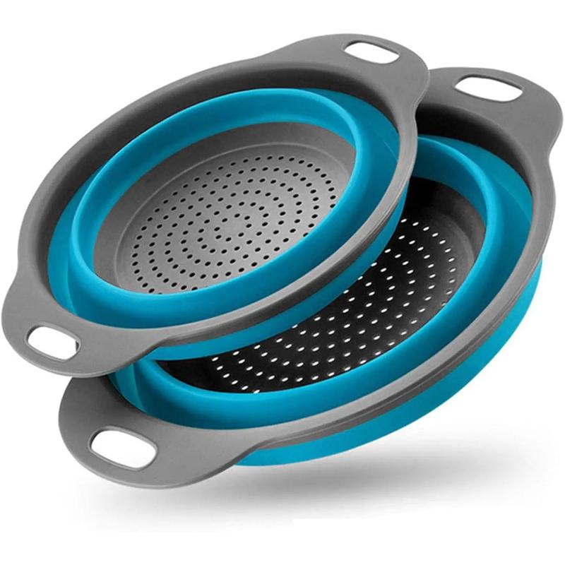 Collapsible Kitchen Strainer Set – 2PCS Food Strainers for Pasta & Vegetables 3