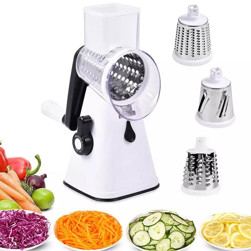 3 in 1 Rotary Food Slicer Chopper Cheese Grater Fruit Vegetable Shredder Cutter for Kitchen Utensils 3