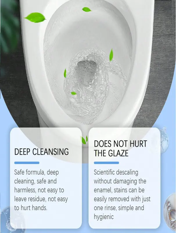 Toilet Cleaning Powder - Easily Removes Toilet Stains And Urine Scale, Quickly Creates Foam And Bubbles For Deep Cleaning 3