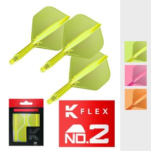 K Flex Integrated Dart Stems and Flights Set No2 Neon