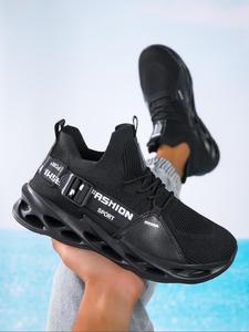 Summer 2024 Sportive Colorblock Low Top Lace Up Sneakers, Lightweight Jogging Sneakers, Boy Casual Comfortable Breathable Shoes with Belted Design for Daily Footwear, Runner Trainer Sports Shoes, Shoes for Men