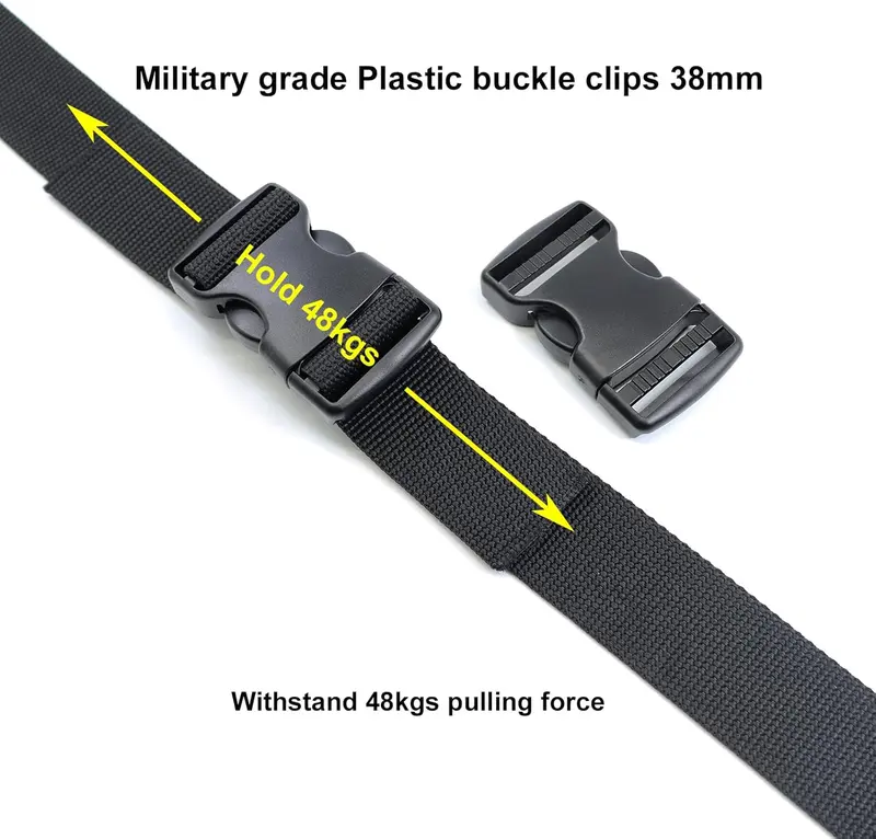 Side Release Buckles 38mm Heavy Duty Plastic Buckle Clips Snap Clasps Dual Adjustable Backpack Buckle Replacement No Sewing 2 Sets 4