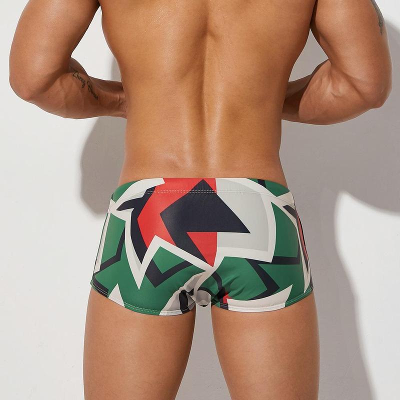 Men's Swimming Trunk Summer Leisure Vacation Beach Swim Pants Contrasting Color Board Shorts Elasticity Comfy Quick Dry Swimsuit 6