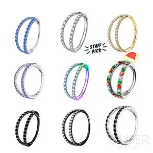 OUFER 18G Double AAAAA+ Nostril Nose Ear Piercing Hoop in 316L Stainless Steel Inner Diameter 6mm-10mm