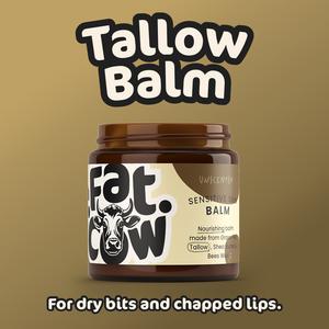 Fat Cow Skincare Grass-Fed Tallow Balm. Deeply Nourishing Multi-Use Balm to Support Dry, Cracked or Sensitive Skin. 100% Natural, Unscented & Non-Toxic Moisture for those who actually use their hands.
