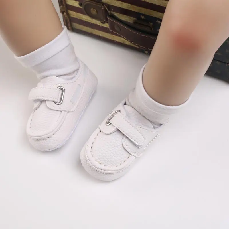 Newborn Baby Prewalker Girls Boys Casual Shoes Leather Non-Slip Soft-Sole Infant Toddler First Walkers 0-18M Baptism 5