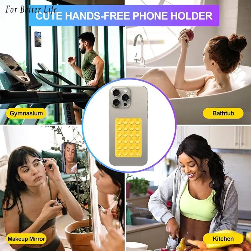 1PC Double Side Silicone Pad For Mobile Phone Fixture Suction Cup Backed Adhesive Silicone Rubber Sucker Pad For Fixed Pad 4