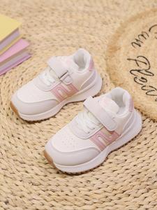 Toddler Girl's Patchwork Design Velcro Sneakers, Casual Comfortable Breathable Sports Running Shoes, All-match Non-slip Sneakers for Daily Wear