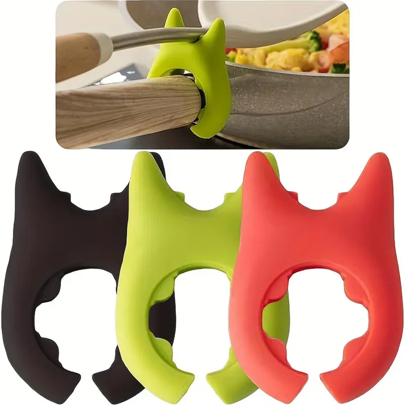 3-Piece Set of Silicone Kitchen Utensils with Non-Stick Spatula & Slotted Turner, Wooden Handles, and Silicone Resting Spoon Holder - Essential Cooking and Baking Tools for Home Kitchen 0