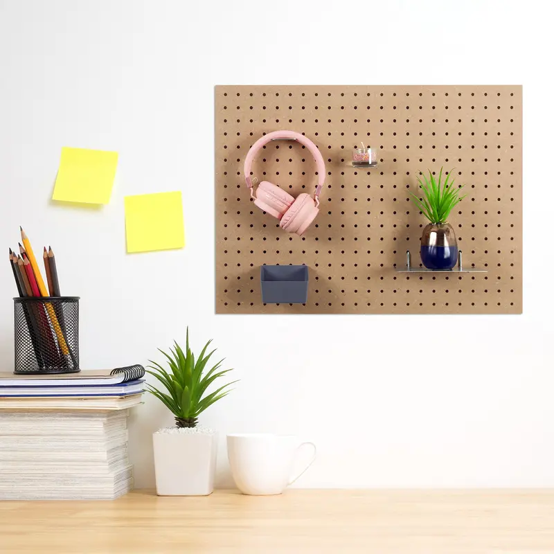 Pegboard Wooden Small Wall Mounted Home Office Retail Display 2