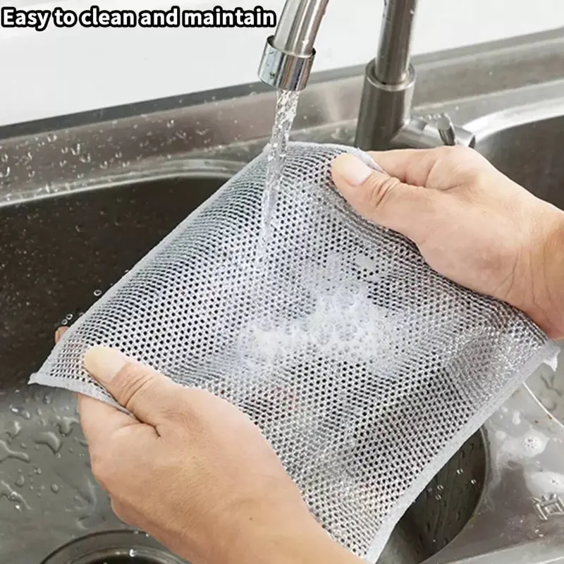 100x Miracle Wire Cleaning Cloths | Powerful Scrubbing for Kitchen & Home. Multipurpose on Pots, Grills, Ovens. Cleaning Essential Wire Cleaning Cloth Metal Scouring Pad Non Scratch Reusable Dish Scrubber Kitchen Cleaning Gadgets  Cleaning Stubborn Stains 8